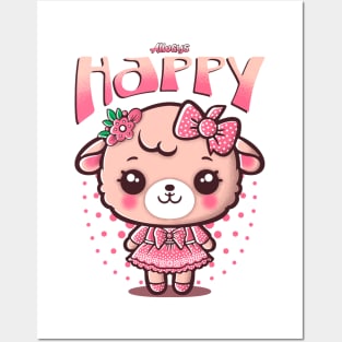 Happy Baby Sheep Posters and Art